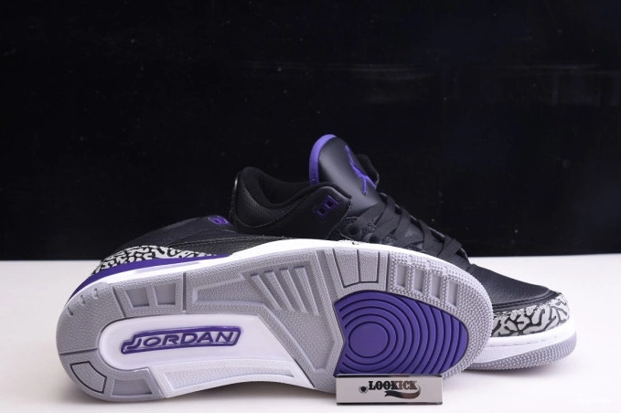 Rep Court Black CT8532-050 Air Jordan Purple Retro 3 0711